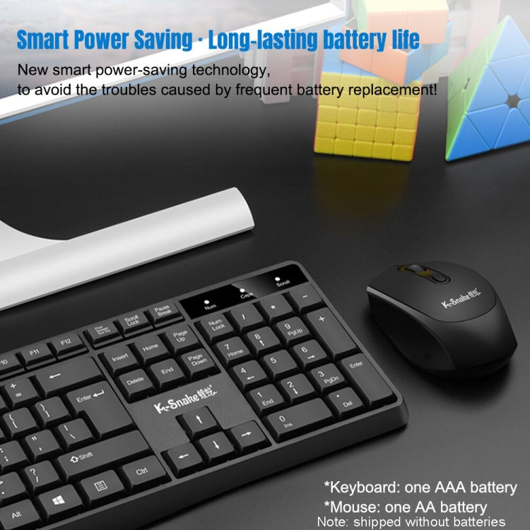 K-Snake WK800 Wireless 2.4G Keyboard Mouse Set Tabletop Computer Notebook Business Office House Use, Color: Black - Wireless Keyboard by K-Snake | Online Shopping UK | buy2fix