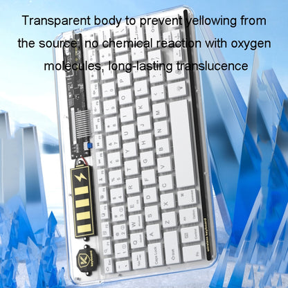 Transparent Lighting Bluetooth Keyboard 10 Inch Wireless Silent Keypad(White) - Universal Keyboard by buy2fix | Online Shopping UK | buy2fix