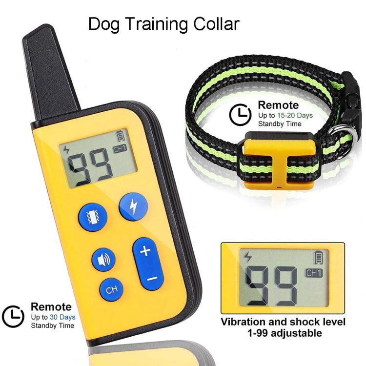 800m Remote Control Dog Trainer Stop Barker Electrical Shock Vibration Pet Collar(Khaki) - Training Aids by buy2fix | Online Shopping UK | buy2fix