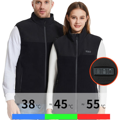 Heated Vest USB Charging Smart Heating Clothing 13 Zones Heating 3 Switch Control, Size: S/M/L(Black) - Loose Coat by buy2fix | Online Shopping UK | buy2fix