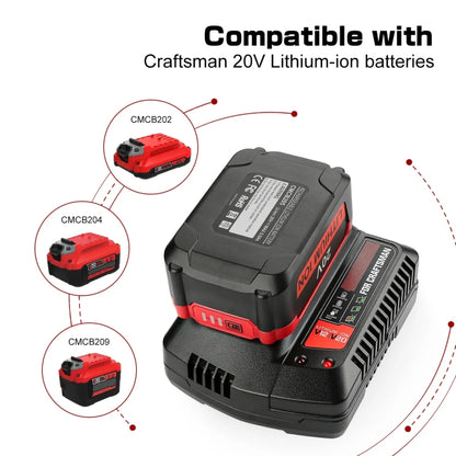 For Craftsman CMCB202 / CMCB204 / CMCB209 Electric Tool 20V Lithium Battery Charger, Plug: US - Electric Saws & Accessories by buy2fix | Online Shopping UK | buy2fix