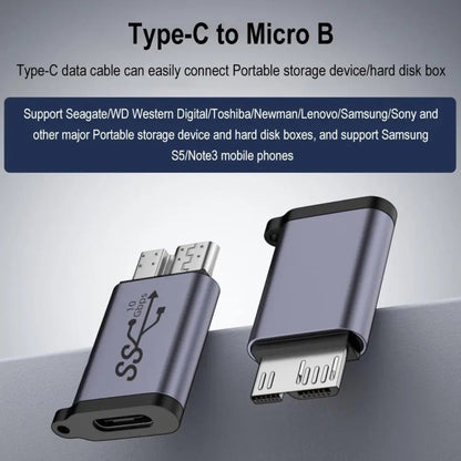 Type-C Male Transfer Micro B Male Adapter USB Link HDD Enclosure Interface Converter - Cable & Adapters by buy2fix | Online Shopping UK | buy2fix