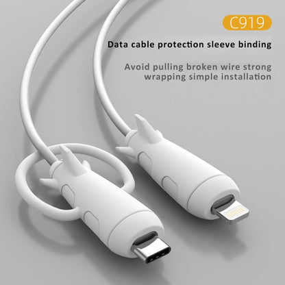Data Line Protector For IPhone USB Type-C Charger Wire Winder Protection, Spec: Microcephaly +Small Head Band Black - Cable Organizer by buy2fix | Online Shopping UK | buy2fix