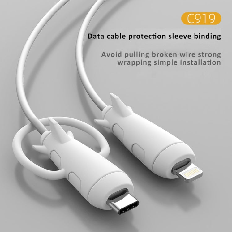 Data Line Protector For IPhone USB Type-C Charger Wire Winder Protection, Spec: Small Head Band +USB Head Black - Cable Organizer by buy2fix | Online Shopping UK | buy2fix