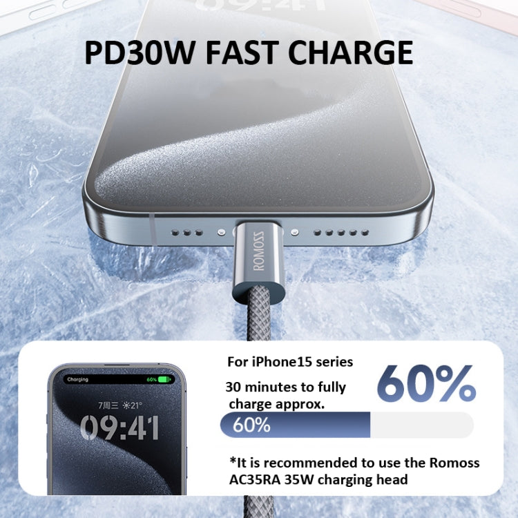 ROMOSS CB3235 PD30W USB-C / Type-C Data Cable Mobile Phone Fast Charging Cable  2m(Gray) - USB-C & Type-C Cable by ROMOSS | Online Shopping UK | buy2fix