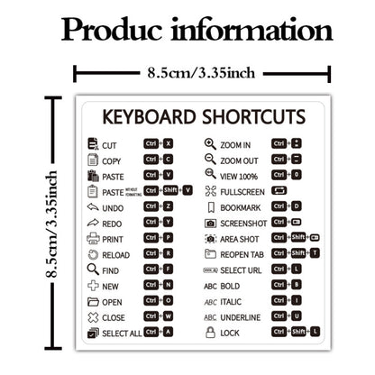 Laptop Shortcut Keys PVC Sticker - Silicone / Sticker by buy2fix | Online Shopping UK | buy2fix