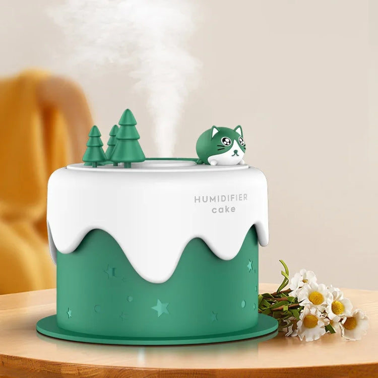 M328 Mini USB Plug-in Desktop Night Light Cartoon Cake Silent Spray Humidifier(Green) - Air Purifiers & Accessories by buy2fix | Online Shopping UK | buy2fix