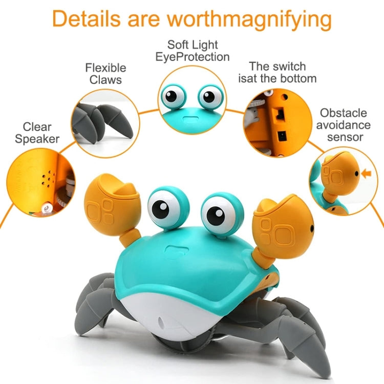 Escape Crab Automatic Obstacle Avoidance Light Music Electric Induction Crawling Toy(Orange Battery Model) - Music Toys by buy2fix | Online Shopping UK | buy2fix