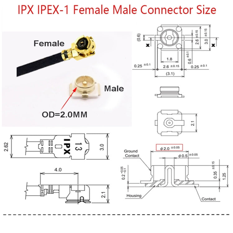 1 In 3 IPX To SMAK RG178 Pigtail WIFI Antenna Extension Cable Jumper(15cm) - Connectors by buy2fix | Online Shopping UK | buy2fix