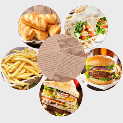 500sheets /Pack Deli Greaseproof Paper Baking Wrapping Paper Food Basket Liners Paper 30 x 30cm Brown - Retail Packaging by buy2fix | Online Shopping UK | buy2fix