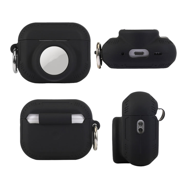 For AirPods Pro 2 / Airtag 2 In 1 All-inclusive Silicone Anti-drop Protection Case(Black) - For AirPods Pro 2 by buy2fix | Online Shopping UK | buy2fix