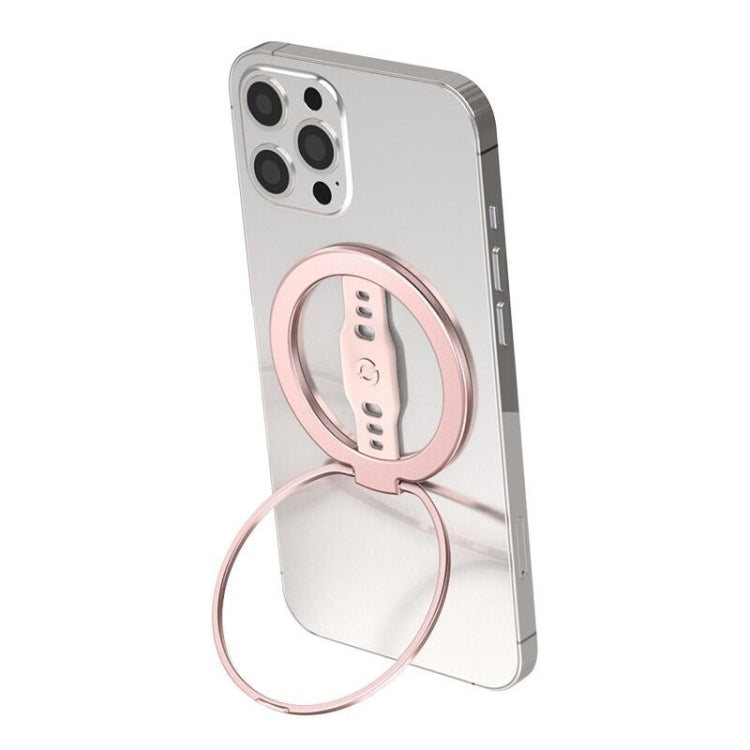 LiPUSEN LPS-201U Silicone Hand Clip Magsafe Cell Phone Holder With Magnetic Wireless Charger(Pink) - Ring Holder by LiPUSEN | Online Shopping UK | buy2fix