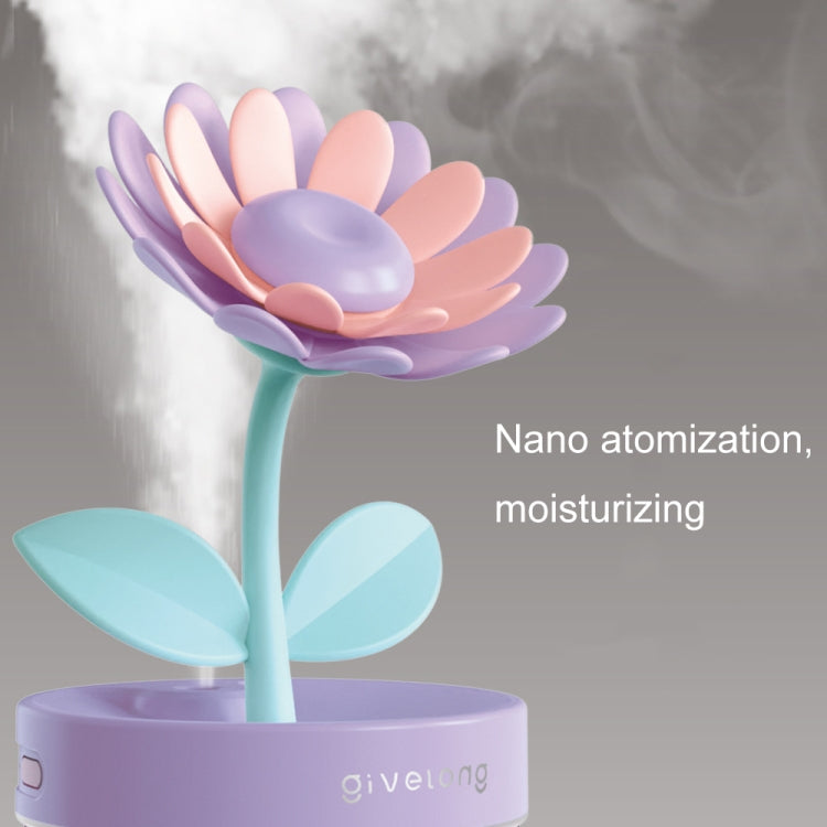 Flower Spray Hhydrating Colorful Atmosphere Light USB Aromatherapy Humidifier, Color: Sunflower Purple - Air Purifiers & Accessories by buy2fix | Online Shopping UK | buy2fix