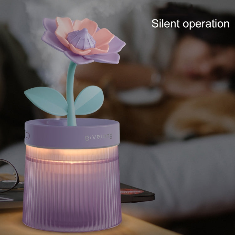 Flower Spray Hhydrating Colorful Atmosphere Light USB Aromatherapy Humidifier, Color: Sunflower Purple - Air Purifiers & Accessories by buy2fix | Online Shopping UK | buy2fix