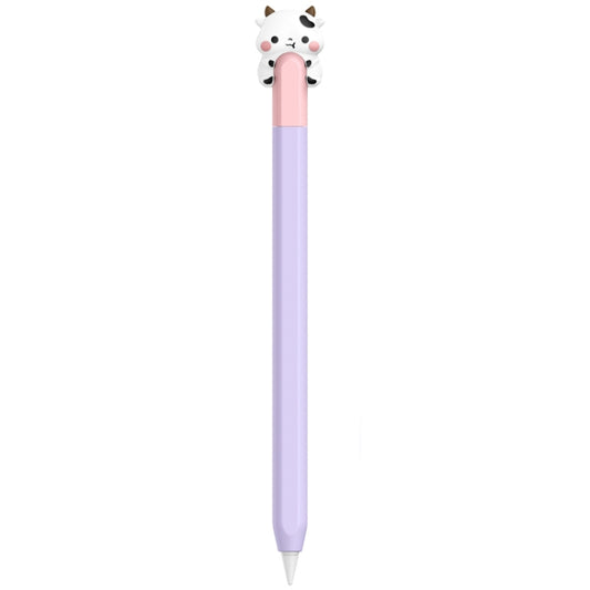 For Apple Pencil (USB-C) AhaStyle PT129-3 Stylus Cover Silicone Cartoon Protective Case, Style: Purple Cow - Pencil Accessories by AhaStyle | Online Shopping UK | buy2fix