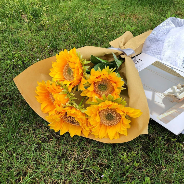 Simulated Flower Arrangement Table Ornament Picnic Photo Props, Style: 5pcs Yellow Daisy Transparent Bag - Other Props by buy2fix | Online Shopping UK | buy2fix