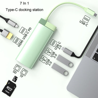 BS7A 7 In 1 Type-C Docking Station Multi-Function USB Hub Docking Station Converter(Gray) - USB HUB by buy2fix | Online Shopping UK | buy2fix
