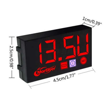 Compact LED Digital Display Time Voltmeter, Specification: 2 in 1 Temperature Green - Electrical Instruments by buy2fix | Online Shopping UK | buy2fix