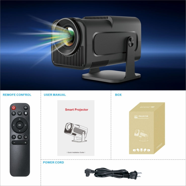 HY320 1080P 390ANSI 4K Android 11 Projector With Wifi 6 Bluetooth 5.0 Support Miracast / Airplay / DLNA US Plug - LED Projector by buy2fix | Online Shopping UK | buy2fix
