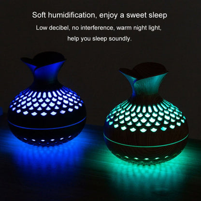 LED Light Aromatherapy Diffuser Home Small Vase Quiet Humidifier Aromatherapy Diffuser 2 In 1(Shallow Wood) - Air Purifiers & Accessories by buy2fix | Online Shopping UK | buy2fix