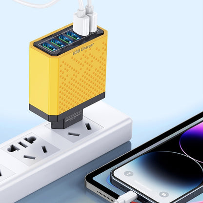 6-Ports Multifunctional Quick Charging USB Travel Charger Power Adapter, Model: Yellow AU Plug - USB Charger by buy2fix | Online Shopping UK | buy2fix