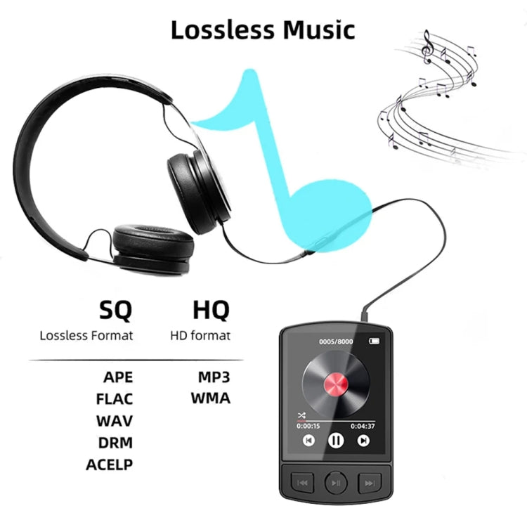8GB 1.8-Inch Color Screen Recording MP3/MP4 Sports Bluetooth Walkman With Back Clip - MP3 Player by buy2fix | Online Shopping UK | buy2fix