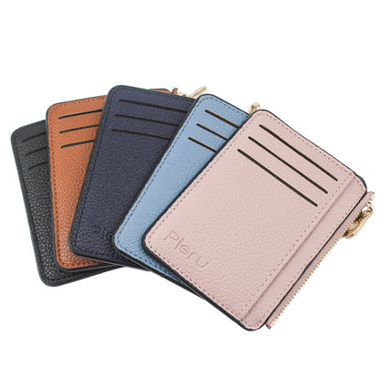 Multi-card Slot Zipper Card Holder Large Capacity Ultra-thin Coin Purse(Sky Blue) - Card & Passport Bags by Pieru | Online Shopping UK | buy2fix