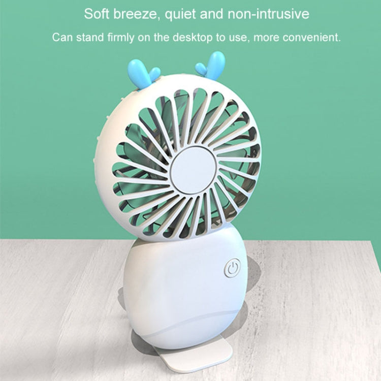 Summer Cartoon Pocket Handheld Stand Fan Rechargeable Silent Mini Fan(White) - Electric Fans by buy2fix | Online Shopping UK | buy2fix