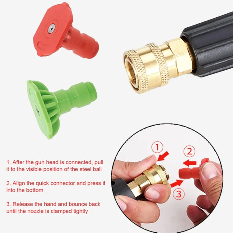 High-pressure Car Washer Nozzle Fan-shaped 1/4 Quick Plug Connector Water Rifle Parts, Specification: 15 Degree (2.0 Nozzle) - Car Washer & Accessories by buy2fix | Online Shopping UK | buy2fix