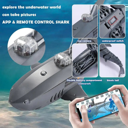 RC Shark Water Toy With Photo And Video Camera Radio Controlled Boat Toy For Children(Gray) - RC Cars by buy2fix | Online Shopping UK | buy2fix