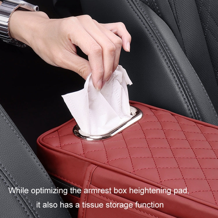 Car Armrest Box Booster Pad Widened Interior Tissue Box, Color: Beige - Stowing Tidying by buy2fix | Online Shopping UK | buy2fix