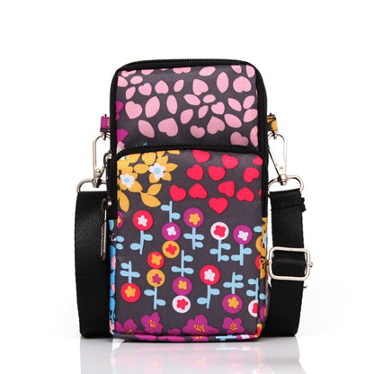 Printed Crossbody Mobile Phone Bag Mini Wallet With Arm Band, Style: Small Tree Bud - Single-shoulder Bags by buy2fix | Online Shopping UK | buy2fix