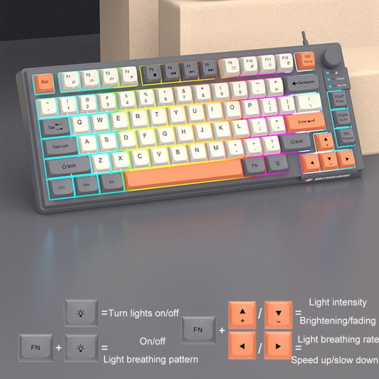 XUNSVFOX K81 Laptop Gaming Office Wired Illuminated Keyboard(Violet) - Wired Keyboard by XUNSVFOX | Online Shopping UK | buy2fix
