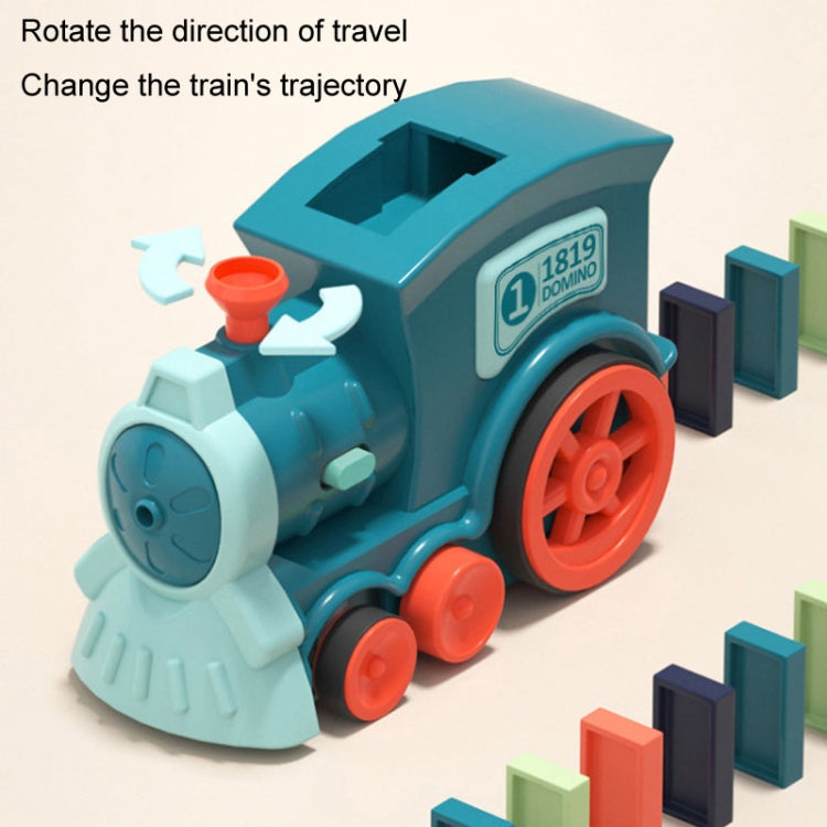 Children Dominoes Toy Train Electrical Music Light Train Automatic Casting Tokens Toy(Blue) - Music Toys by buy2fix | Online Shopping UK | buy2fix