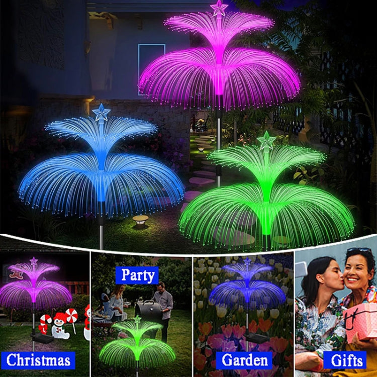 Solar Optical Fiber Jellyfish Lights Outdoor LED Waterproof Garden Decoration Ambiance Light, Style: Stars (Stainless Steel Tube) - Solar Lights by buy2fix | Online Shopping UK | buy2fix