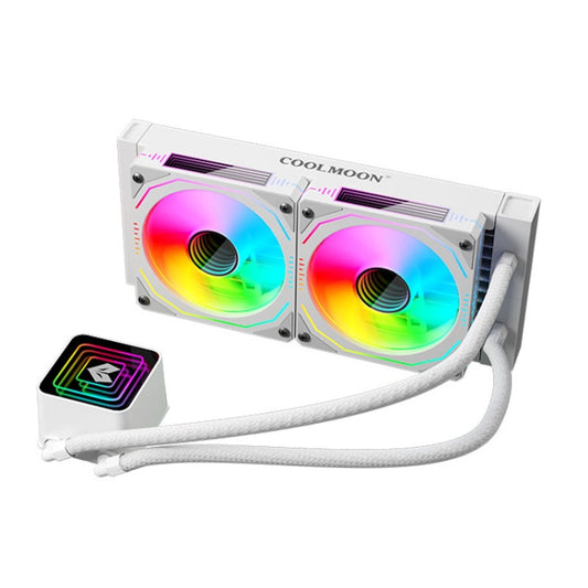 COOLMOON Glacier 240 Water Cooling Radiator Desktop ARGB Multi-Platform Integrated Lens CPU Water Cooling Fan, Color: White - Fan Cooling by COOLMOON | Online Shopping UK | buy2fix