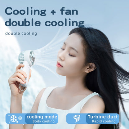 Outdoor Handheld Ice Air Conditioning Fan Astronaut Night Light Semiconductor Cooling Fan(Light Blue) - Electric Fans by buy2fix | Online Shopping UK | buy2fix