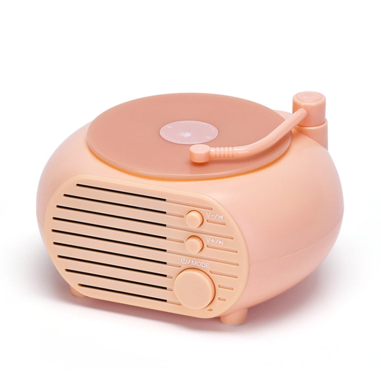 Retro Mini Record Player Wireless Bluetooth Speaker Multifunctional Card Desktop Speaker(Pink Pink) - Desktop Speaker by buy2fix | Online Shopping UK | buy2fix