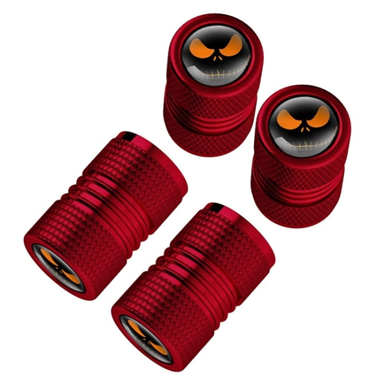 4pcs /Set Lantern Ghost Head Tire Modified Valve Cap(Red) - Tire Valve Caps by buy2fix | Online Shopping UK | buy2fix