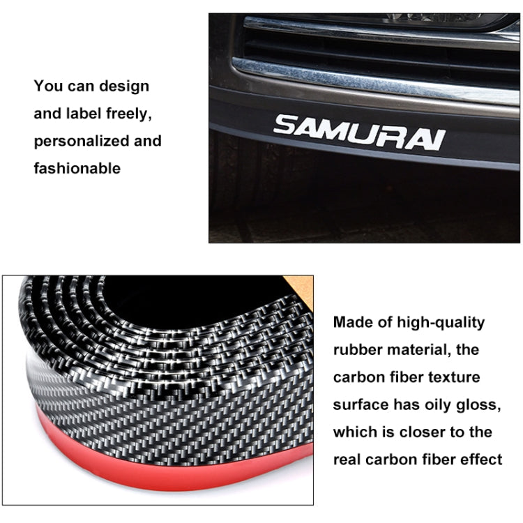 SAMURAI 2.5m Carbon Fiber Car Front Lip Anti-Collision Bumper Modification Strip Supplies, Color: Red - Anti Collision Sticker by SAMURAI | Online Shopping UK | buy2fix