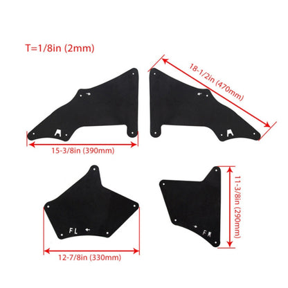 Front Wheel Fender Leather Lining for 03-17 Toyota Prado 2700 4000(Black) - Mudguards by buy2fix | Online Shopping UK | buy2fix