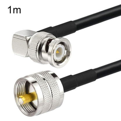 1m BNC Male Right Angle To UHF PL259 Male RG58 Coaxial Cable - Connectors by buy2fix | Online Shopping UK | buy2fix