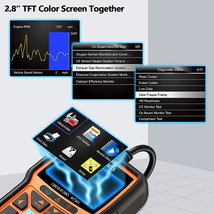 FOXWELL NT301 OBD2 Car Fault Diagnostic Instrument Live Data Code Reader Tool - Code Readers & Scan Tools by FOXWELL | Online Shopping UK | buy2fix