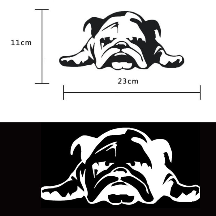 2pcs British Tired Puppy Car Decorative Sticker(Reflective Silver White) - 3D Creative Stickers by buy2fix | Online Shopping UK | buy2fix