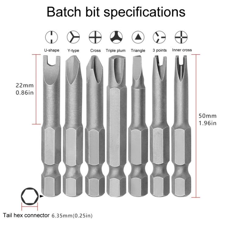 5pcs / Set Triangular Plum Blossom Chrome Vanadium Steel Bit Set Appliance Repair Electrical Drill Accessories With Magnetic - Drill & Drill Bits by buy2fix | Online Shopping UK | buy2fix