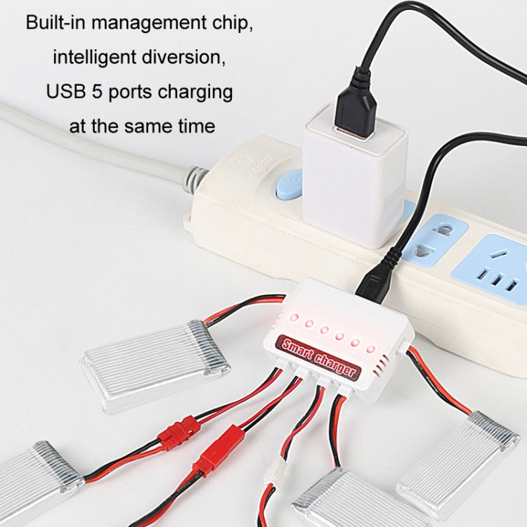 One To Six 3.7V Lithium Battery Drone USB Charger, Color: White XH2.54 Port - Charger by buy2fix | Online Shopping UK | buy2fix