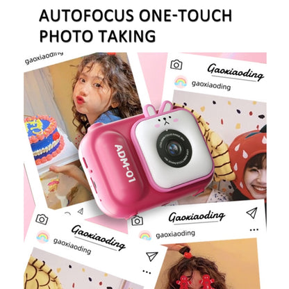 2.4 Inch IPS Screen 48MP Dual Lens Kids Digital Camera Mini Video Camera With 64G TF Card Pink Bunny - Children Cameras by buy2fix | Online Shopping UK | buy2fix