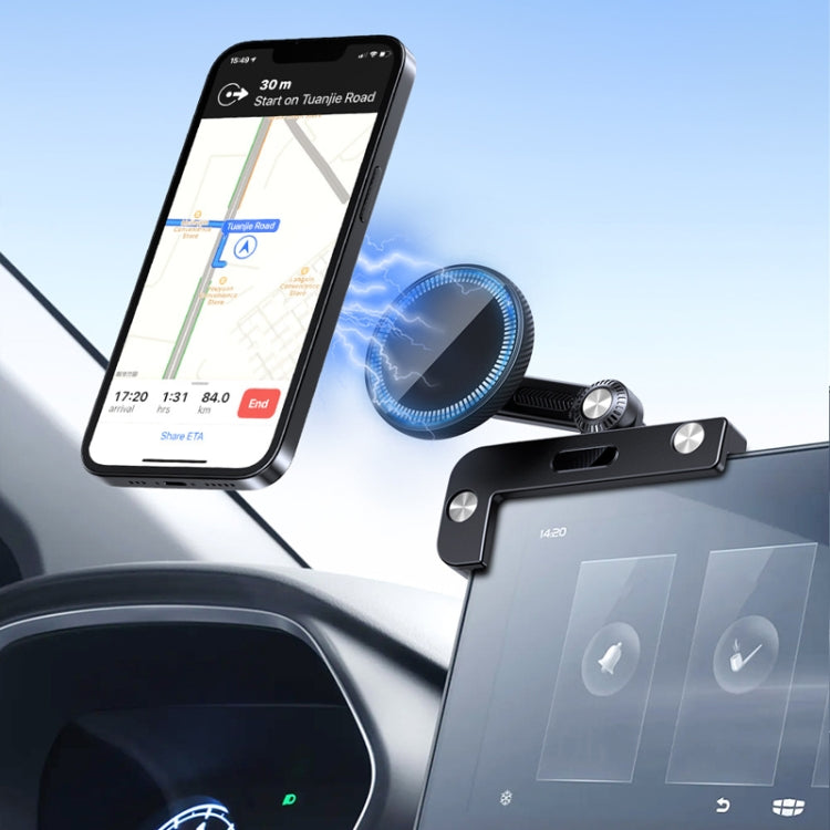 For Tesla Model 3/Y Car Magnetic Phone Holder Rotatable Car Navigation Mount, Style: Round - Car Holders by buy2fix | Online Shopping UK | buy2fix