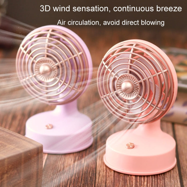 Retro Desktop USB Charging Small Fan 90 Degree Adjustable Angle Fan(Purple) - Electric Fans by buy2fix | Online Shopping UK | buy2fix