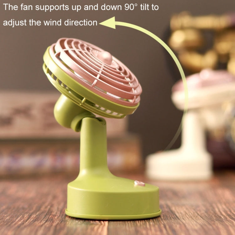 Retro Desktop USB Charging Small Fan 90 Degree Adjustable Angle Fan(Green) - Electric Fans by buy2fix | Online Shopping UK | buy2fix